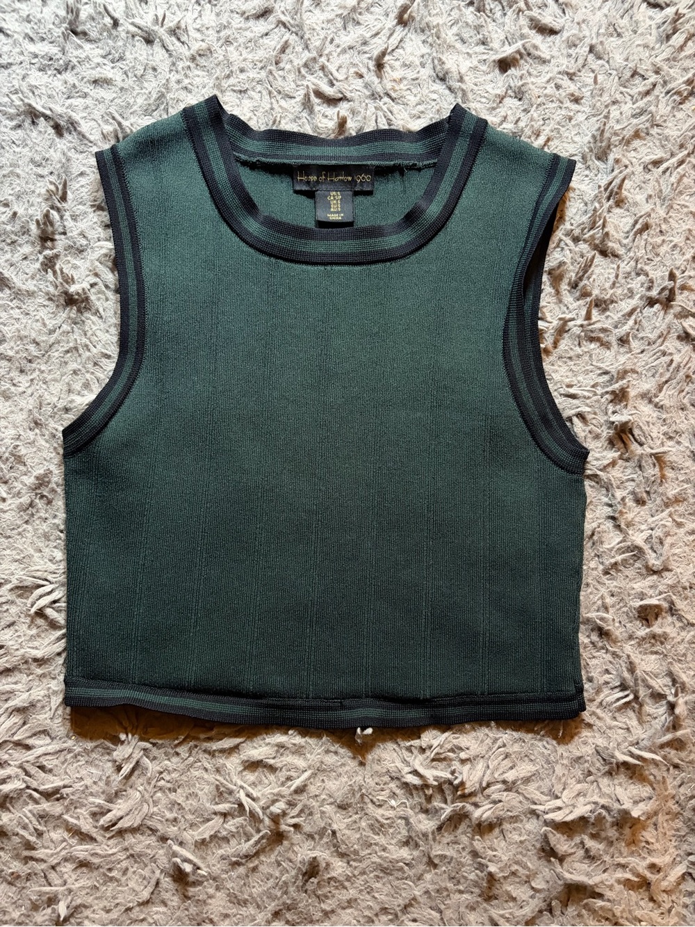 House of Harlow 1960 forest green ribbed knit crop tank sz S